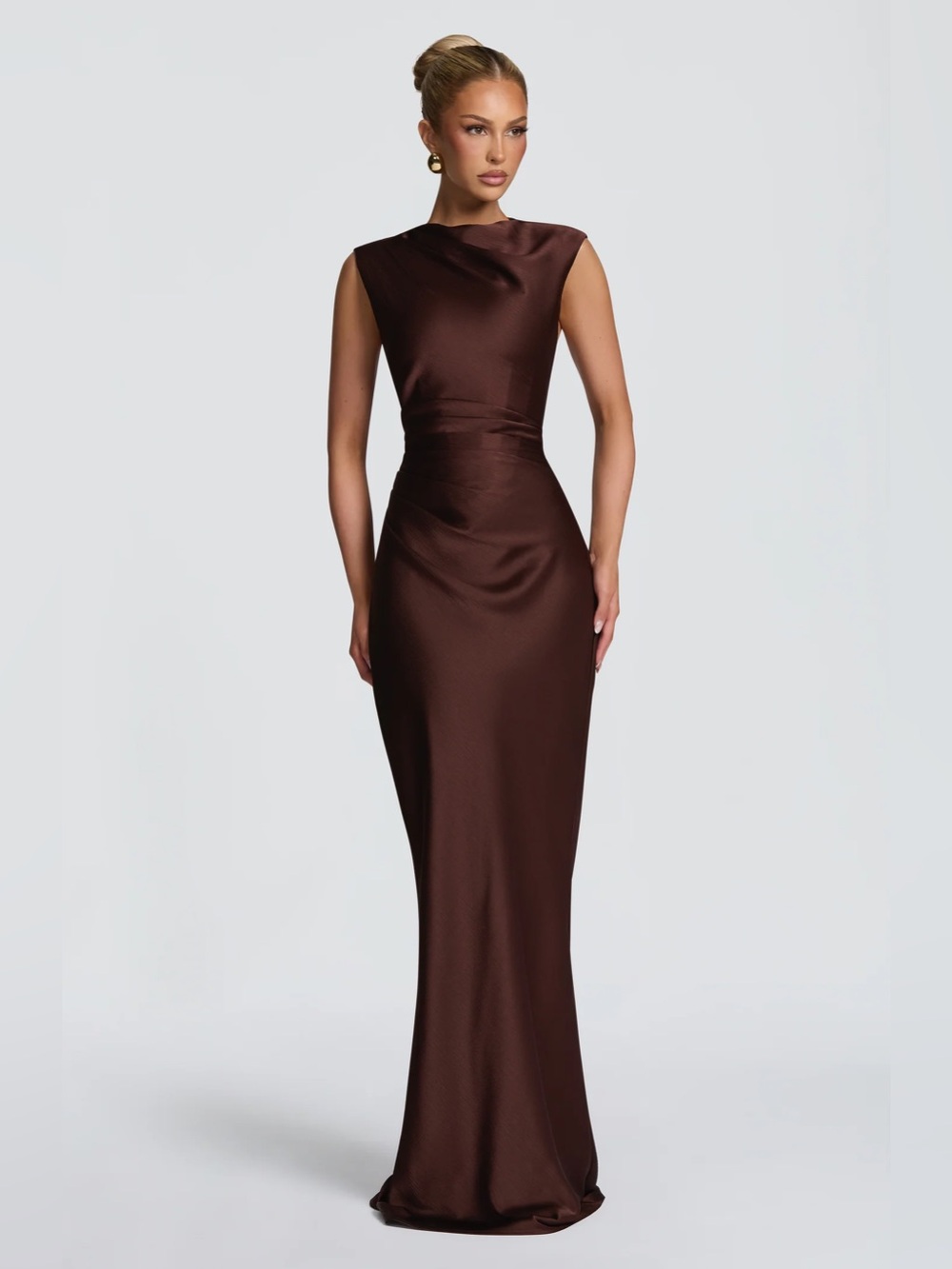 BABYBOO AVIELLE MAXI DRESS - PLUM BROWN (NWT)